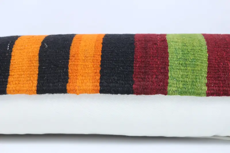 Turkish Bench Cushion Case, Interior Designer Pillow, Pillow for Sofa, Vintage Kilim Throw Pillow, Pillow Case, 12x48 Orange Cushion Case - 5