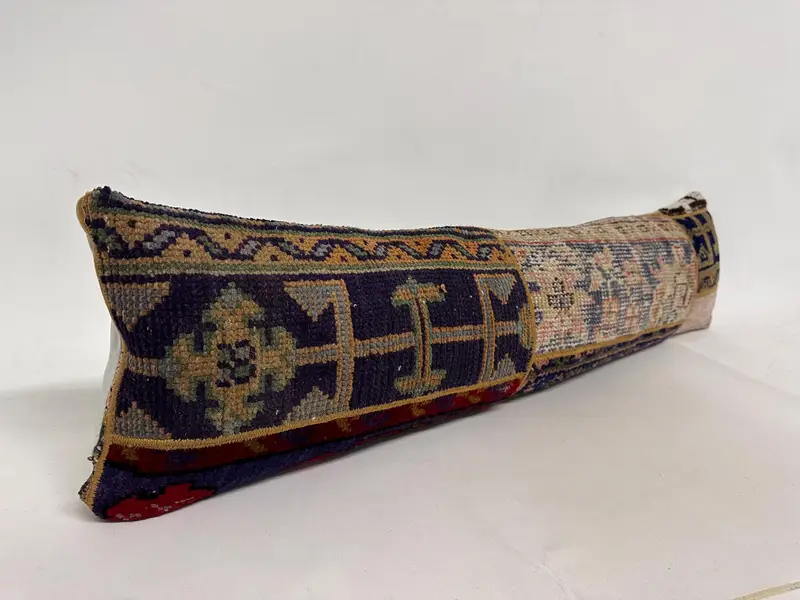 12x48 Purple Cushion Case, Pillow Case, Pillow for Couch, Handmade Kilim Cushion, Outdoor Cushion Case, Ethnic Cushion, Home Decor Pillow - 2