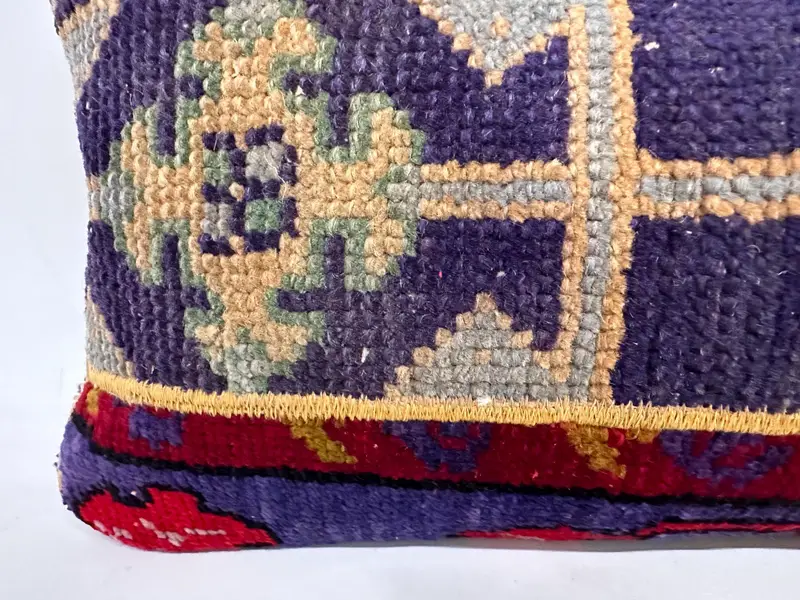 12x48 Purple Cushion Case, Pillow Case, Pillow for Couch, Handmade Kilim Cushion, Outdoor Cushion Case, Ethnic Cushion, Home Decor Pillow - 4
