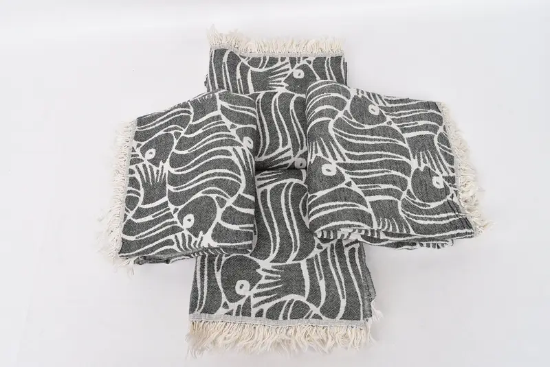 Eco-friendly Turkish peshtemal towel, Home Gift, 70x36 Cotton Fish Design Towel, Wedding Gifts Towel, Peshtemal Towel, Bachelorette Party Favors - 7