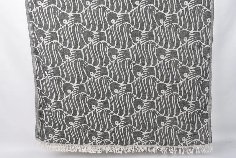 Eco-friendly Turkish peshtemal towel, Home Gift, 70x36 Cotton Fish Design Towel, Wedding Gifts Towel, Peshtemal Towel, Bachelorette Party Favors - 1