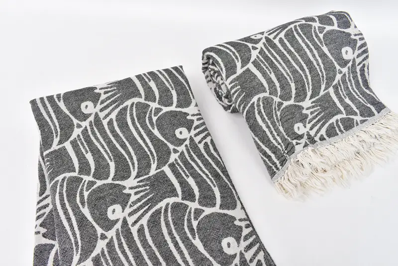 Eco-friendly Turkish peshtemal towel, Home Gift, 70x36 Cotton Fish Design Towel, Wedding Gifts Towel, Peshtemal Towel, Bachelorette Party Favors - 8