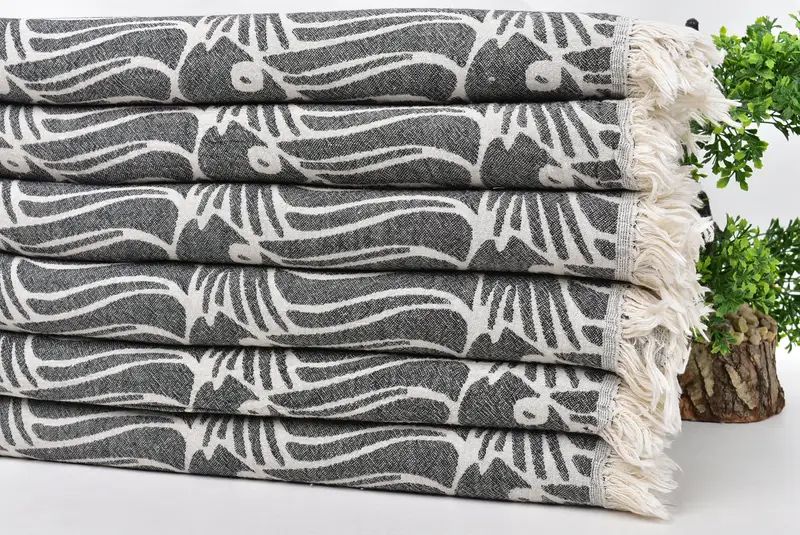 Eco-friendly Turkish peshtemal towel, Home Gift, 70x36 Cotton Fish Design Towel, Wedding Gifts Towel, Peshtemal Towel, Bachelorette Party Favors - 4