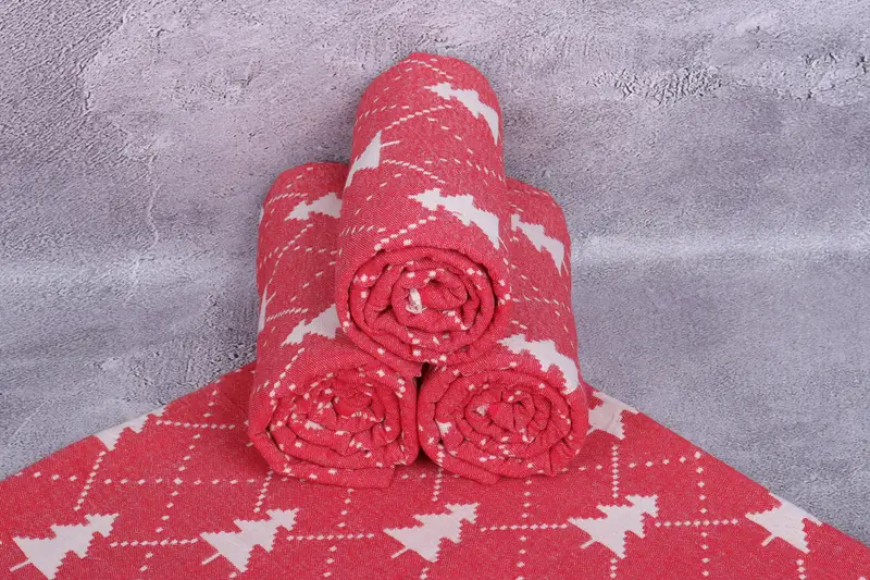 Wedding Gift, Memorial Gift, 84x42 Cotton Christmas Patterned Towel, Housewarming Gift, Kids Beach Towel, Large Turkish Towel, Turkish Towel Set - 8