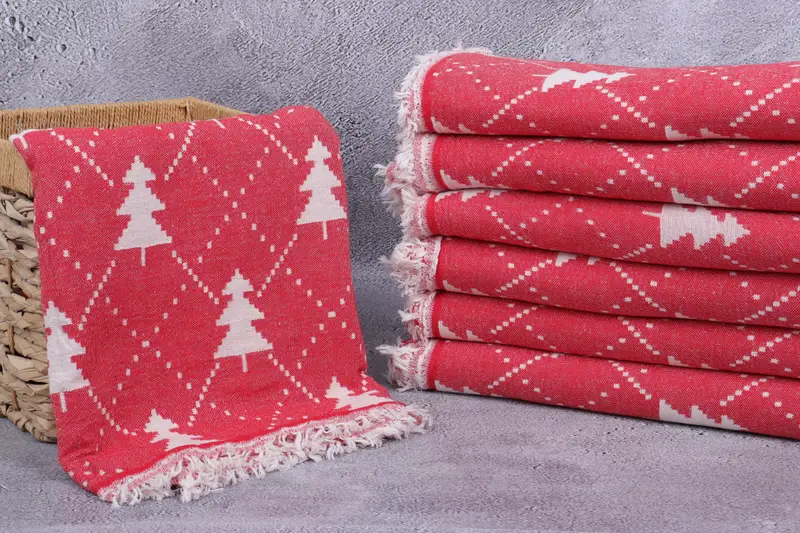 Wedding Gift, Memorial Gift, 84x42 Cotton Christmas Patterned Towel, Housewarming Gift, Kids Beach Towel, Large Turkish Towel, Turkish Towel Set - 4