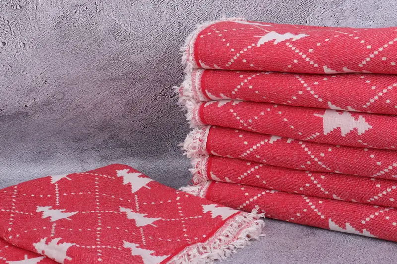 Wedding Gift, Memorial Gift, 84x42 Cotton Christmas Patterned Towel, Housewarming Gift, Kids Beach Towel, Large Turkish Towel, Turkish Towel Set - 3