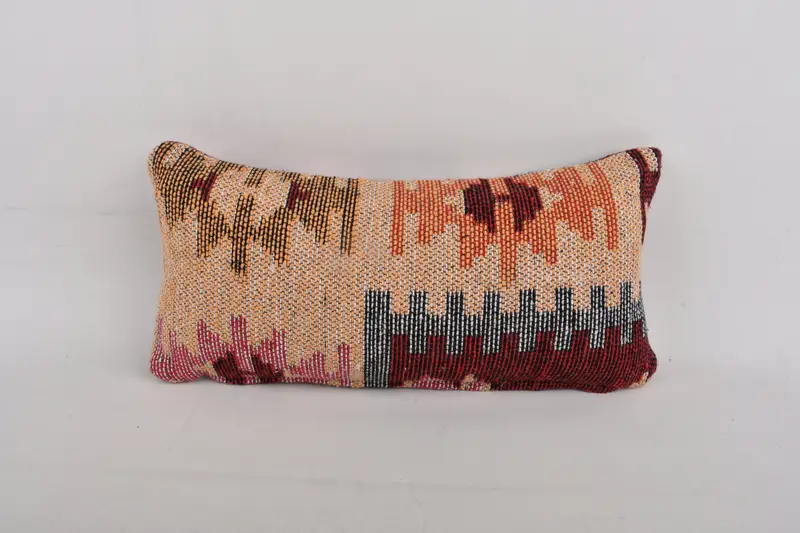 8x16 Red Pillow Sham, Turkish Kilim Pillow, Cozy Throw Cushion, Home Decor Pillow, Pillow for Couch, Cushion Cover - 1