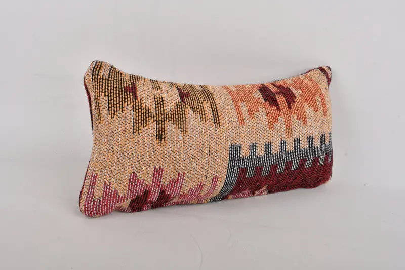 8x16 Red Pillow Sham, Turkish Kilim Pillow, Cozy Throw Cushion, Home Decor Pillow, Pillow for Couch, Cushion Cover - 2