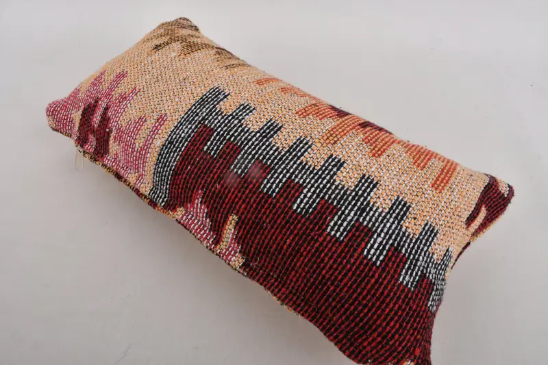 8x16 Red Pillow Sham, Turkish Kilim Pillow, Cozy Throw Cushion, Home Decor Pillow, Pillow for Couch, Cushion Cover - 6