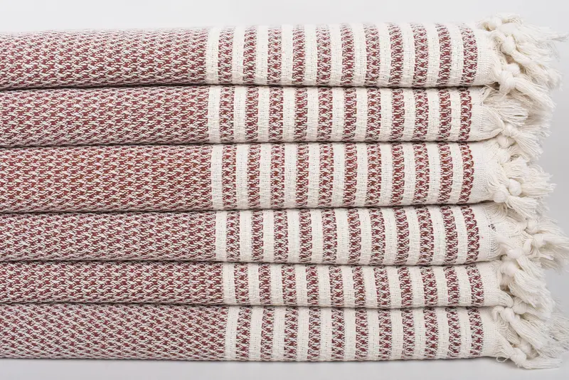 Turkish Cotton Throw Blanket, 90x70 Cotton Striped Towel, Girl Trip Party Favor, Custom Blanket, Home Gift, Tablecloth, Bridal Shower Gift - 3