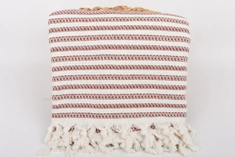 Turkish Cotton Throw Blanket, 90x70 Cotton Striped Towel, Girl Trip Party Favor, Custom Blanket, Home Gift, Tablecloth, Bridal Shower Gift - 5