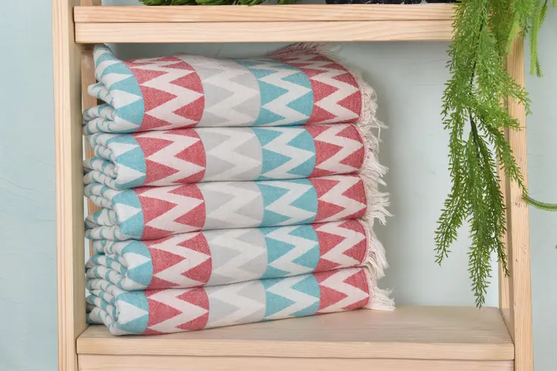 Turkish Towel Bulk, Personalized Gifts, Bridesmaid Proposal Gift, Monogrammed Beach Towel, 70x40 Cotton Zigzag Design Towel, Turkish Towel Beach - 1