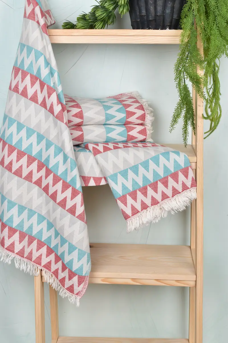 Turkish Towel Bulk, Personalized Gifts, Bridesmaid Proposal Gift, Monogrammed Beach Towel, 70x40 Cotton Zigzag Design Towel, Turkish Towel Beach - 6