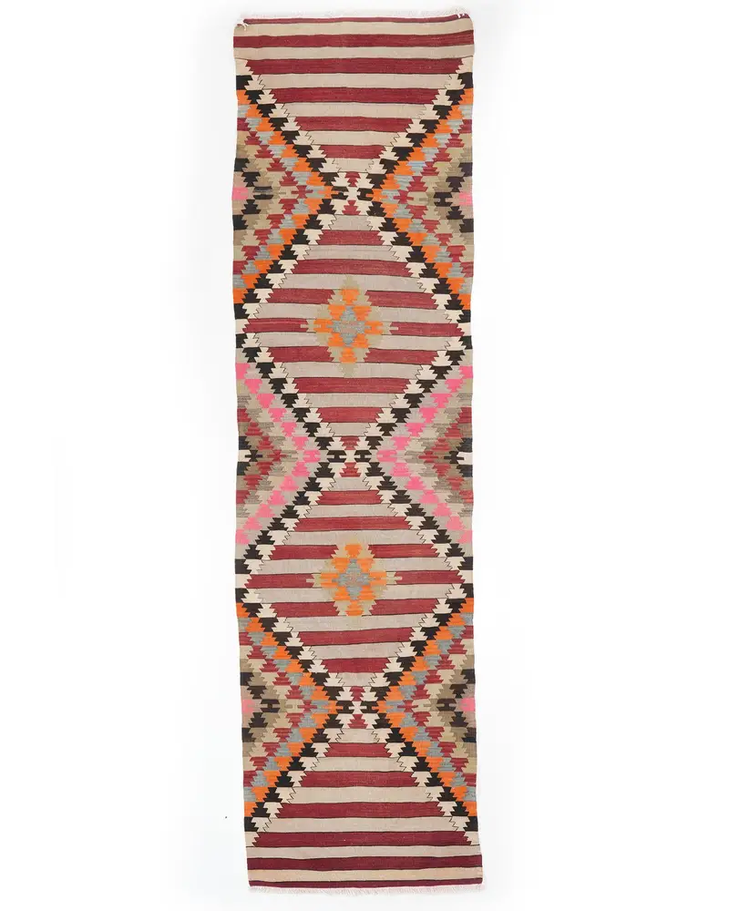 Alfombra roja y beige, 2,9x10,2 ft Chic Addition