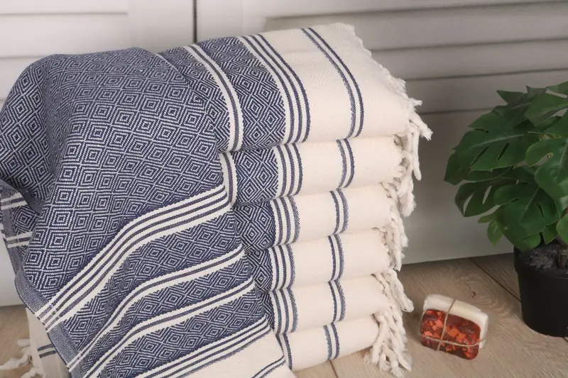 Bridesmaid Turkish Towel Hand Towel Navy Blue, 18x40 Inches