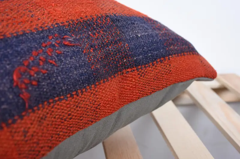 Pet Cushion Cover, 20x20 Orange Cushion Cover, Pillow Sham, Throw Kilim Pillow, Knitted Pillow Cover, Turkish Kilim Pillow, Kilim Pillow Cover - 7