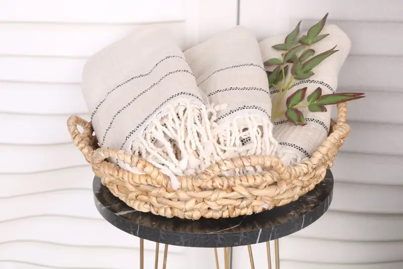 Bachelorette Party Gifts, 70x40 Linen Striped Towel, Luxury Turkish Bath Towel, Quick-dry peshtemal, Welcome Wedding Gift, Monogram Turkish Towel - 5