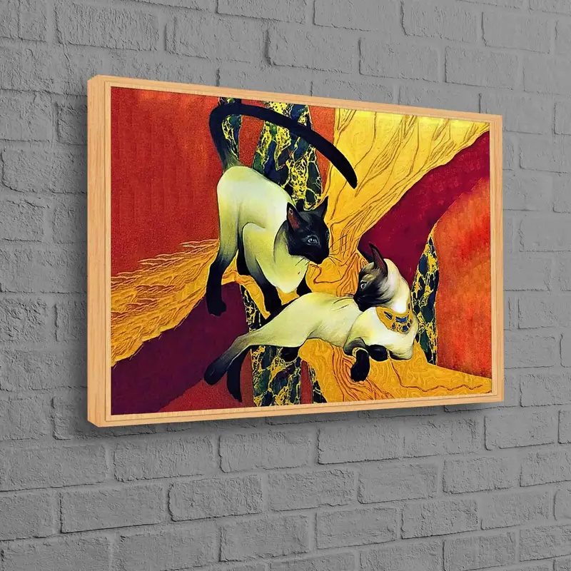 グスタフ クリムトの二匹の猫: 猫愛好家のためのエレガントなキャンバス アート