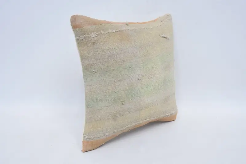 Meditation Pillow Case, Toss Pillow Cover, Tapestry Pillow Sham, Vintage Pillow, Boho Pillow, Pillow Cover, Kilim Cushion Sham, 12x12 Beige Cushion - 3