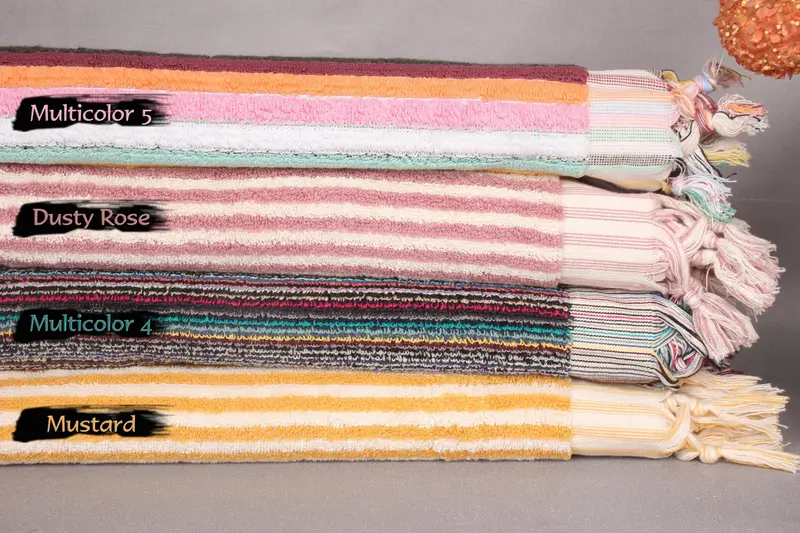 Embroidery Towels, Organic cotton Turkish peshtemal towel, Beach towel, Absorbent towel, 68x36 Cotton Tulu Towel, Wedding Gifts Towel, Gym Towel - 2