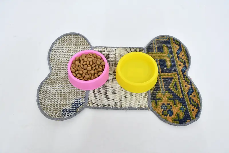 Mantel individual de lana redondo azul y beige bohemio, mantel individual de patrón tradicional