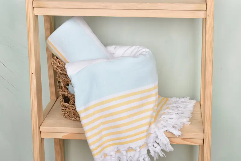 Monogram Turkish Towel, Spa Towel, Valentines Day Gift For Him, Sand-free towel, 68x36 Cotton Striped Terry Towel, Personalized Turkish Towel - 4