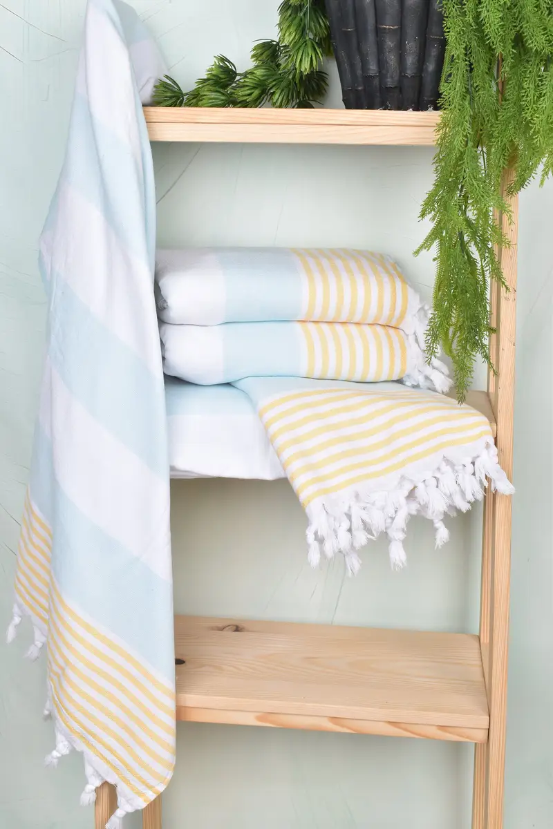 Monogram Turkish Towel, Spa Towel, Valentines Day Gift For Him, Sand-free towel, 68x36 Cotton Striped Terry Towel, Personalized Turkish Towel - 6