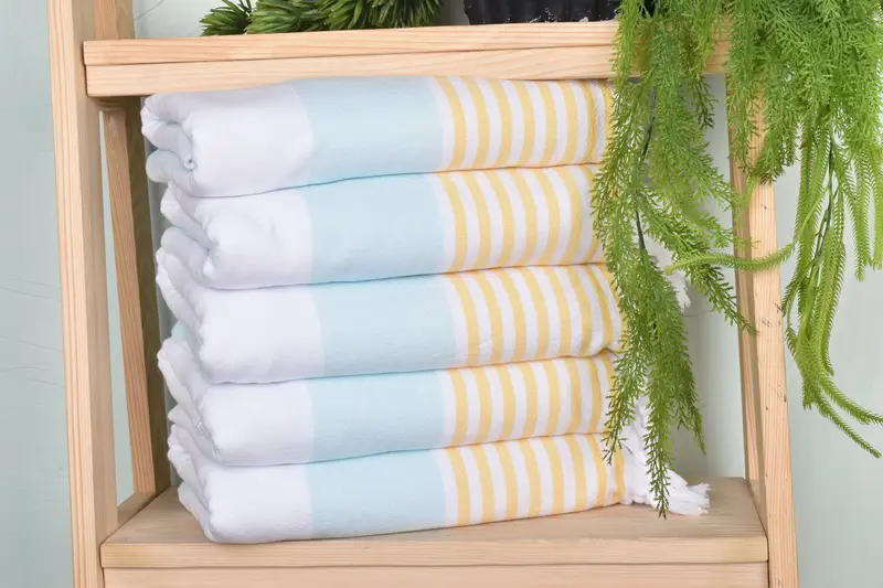 Monogram Turkish Towel, Spa Towel, Valentines Day Gift For Him, Sand-free towel, 68x36 Cotton Striped Terry Towel, Personalized Turkish Towel - 1