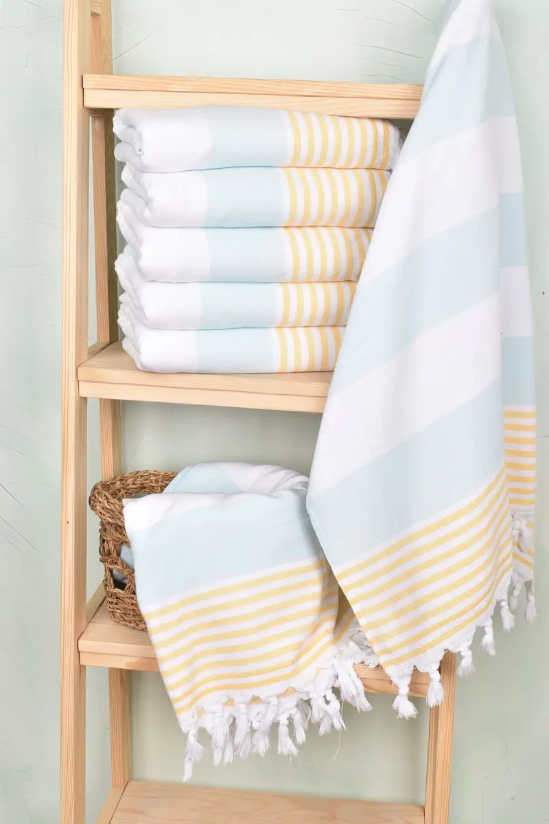 Monogram Turkish Towel, Spa Towel, Valentines Day Gift For Him, Sand-free towel, 68x36 Cotton Striped Terry Towel, Personalized Turkish Towel - 3