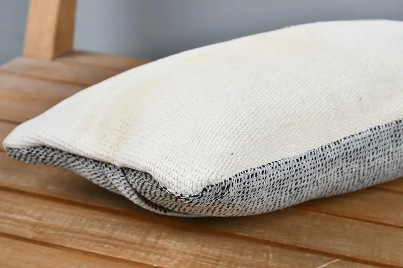 Turkish Pillow, Turkish Kilim Pillow, Vintage Pillow, Seat Pillow Case, Farmhouse Pillow Case, Rustic Pillow, 8x16 White Cushion Cover, Pillow Sham - 4