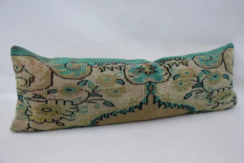 Vintage Kilim Pillow, 16x48 Beige Pillow Case, Pillow for Sofa, Antique Pillows, Decorative Bolster Cushion, Chair Pillow, Cushion Cover - 3