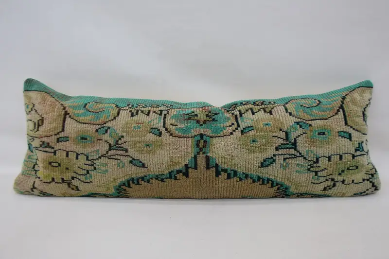 Vintage Kilim Pillow, 16x48 Beige Pillow Case, Pillow for Sofa, Antique Pillows, Decorative Bolster Cushion, Chair Pillow, Cushion Cover - 4