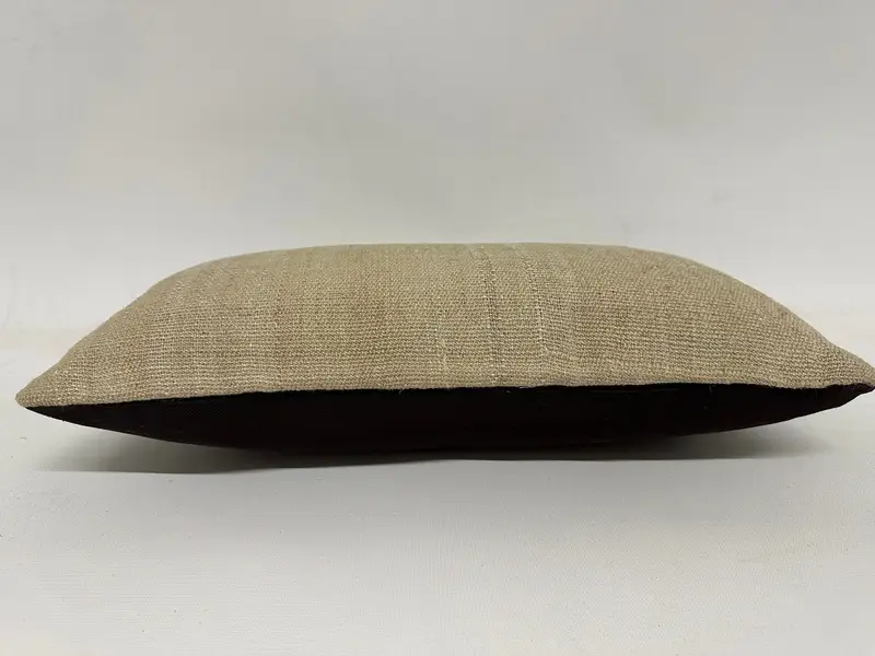 Antik Kissen, ästhetischer Kissenbedeckung, Kissengehäuse, Bauernhauskissen, 8x16 Beige Kissen, Wohnkörperkissen, Kilim -Kissen -Abdeckung - 5