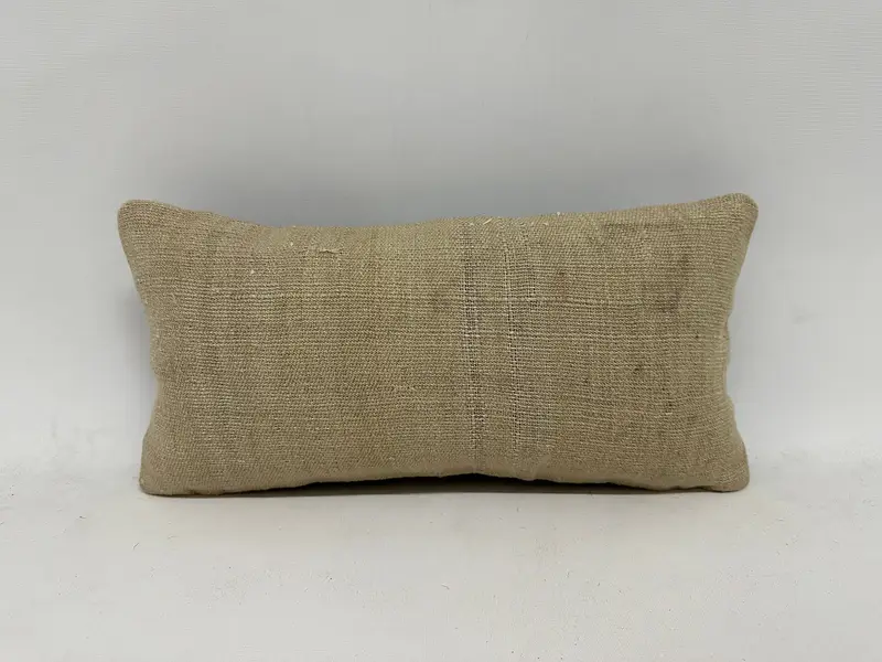 Antik Kissen, ästhetischer Kissenbedeckung, Kissengehäuse, Bauernhauskissen, 8x16 Beige Kissen, Wohnkörperkissen, Kilim -Kissen -Abdeckung - 1