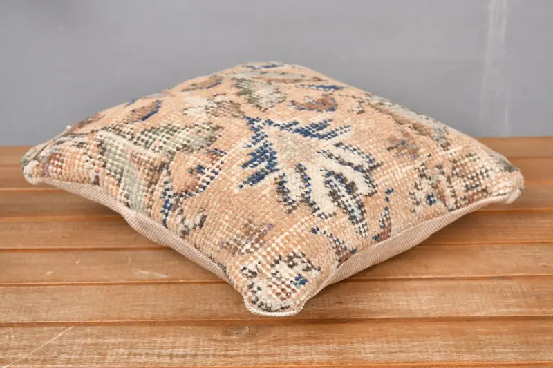 Decorative Cushion Case, Cushion, Ethnical Kilim Rug Pillow, Pillow for Couch, Antique Pillows, 12x12 Orange Pillow, Armchair Pillow - 4