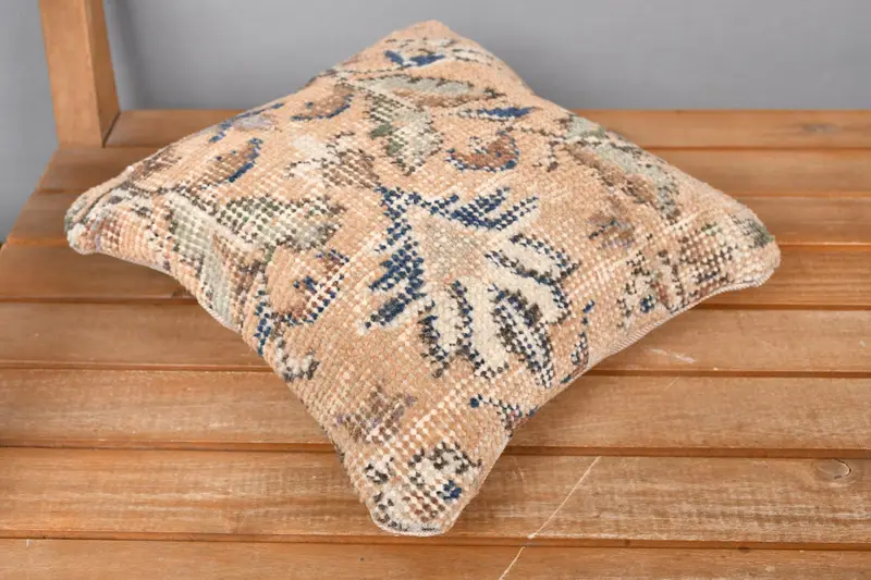 Decorative Cushion Case, Cushion, Ethnical Kilim Rug Pillow, Pillow for Couch, Antique Pillows, 12x12 Orange Pillow, Armchair Pillow - 2