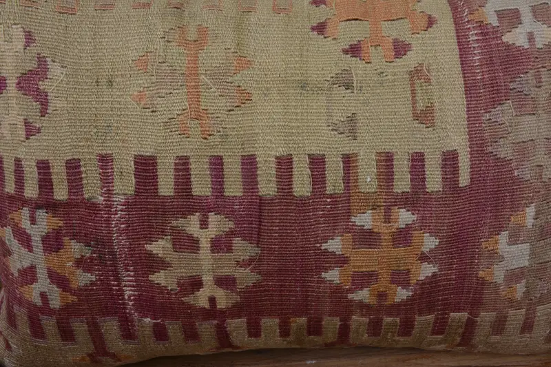 Pillow Cover, Outdoor Patio Pillow Cover, Kilim Pillow, Kilim Cushion Sham, 16x24 Red Cushion Case, Vintage Throw Pillow Sham, Pillow for Couch - 3