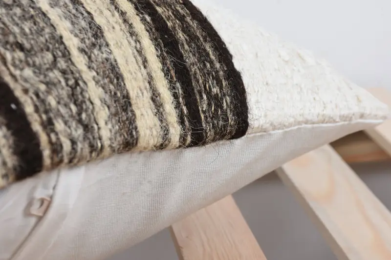 Toss Cushion Case, Pillow Sham, Pillow for Couch, 16x16 White Cushion, Boho Pillow Sham Cover, Antique Pillows, Handwoven Pillow - 7