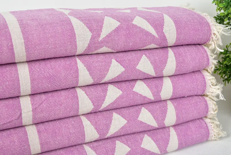 Gift For Bride, Handwoven Turkish Towel, Wedding Gifts Towel, Wedding Favors, 68x36 Cotton Compass Rose Design Towel, Lightweight Turkish towel - 3