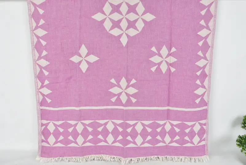 Gift For Bride, Handwoven Turkish Towel, Wedding Gifts Towel, Wedding Favors, 68x36 Cotton Compass Rose Design Towel, Lightweight Turkish towel - 7