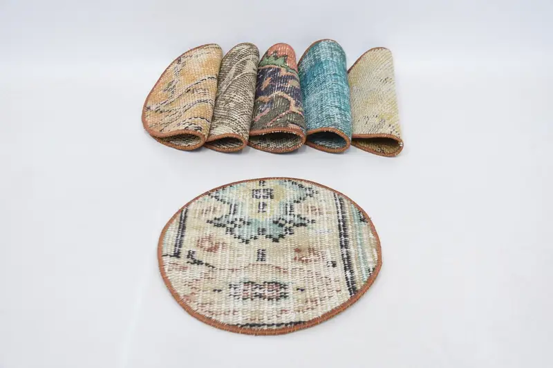 Mantel individual bohemio beige y bronce, decoración de mesa de 25 pulgadas de ancho