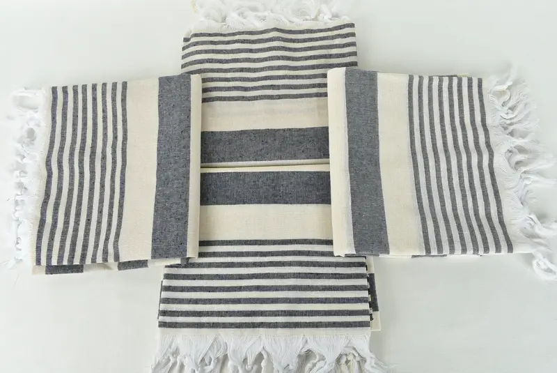 Soft and absorbent Turkish towel, Bachelorette Party Gifts, Large Turkish Towel, Thin towel, Bridal Shower Favor, 68x36 Cotton Striped Towel - 6