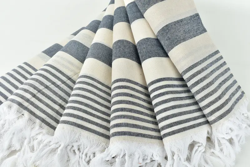 Soft and absorbent Turkish towel, Bachelorette Party Gifts, Large Turkish Towel, Thin towel, Bridal Shower Favor, 68x36 Cotton Striped Towel - 4