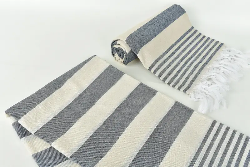 Soft and absorbent Turkish towel, Bachelorette Party Gifts, Large Turkish Towel, Thin towel, Bridal Shower Favor, 68x36 Cotton Striped Towel - 7