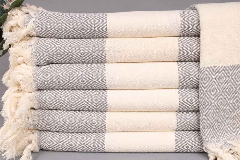 Turkish Towels Beach Gray, 40x71 Inches, Organic Cotton
