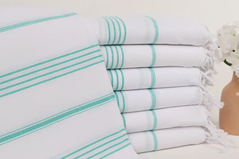Holiday Towel, Best Friend Christmas Gift, Soft and absorbent Turkish towel, Thin towel, Fouta towel, Beach Towel Bulk, 70x40 Cotton Striped Towel - 1