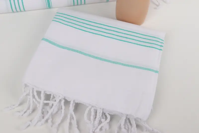 Holiday Towel, Best Friend Christmas Gift, Soft and absorbent Turkish towel, Thin towel, Fouta towel, Beach Towel Bulk, 70x40 Cotton Striped Towel - 5