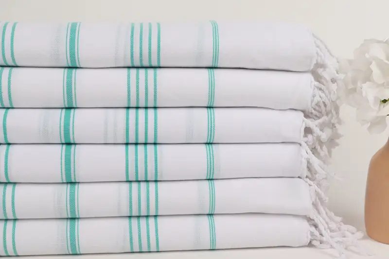 Holiday Towel, Best Friend Christmas Gift, Soft and absorbent Turkish towel, Thin towel, Fouta towel, Beach Towel Bulk, 70x40 Cotton Striped Towel - 3