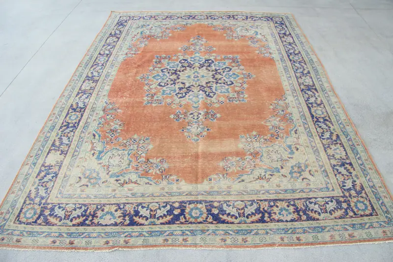 Bronze Camouflage Rug, 8,7x11,3 ft Blue Accent