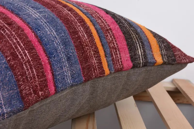 Vintage Kilim Pillow, Pillow Sham, Lounge Throw Cushion Cover, Handmade Kilim Cushion, 16x24 Blue Pillow Case, Boho Pillow, Custom Pillow Case - 7
